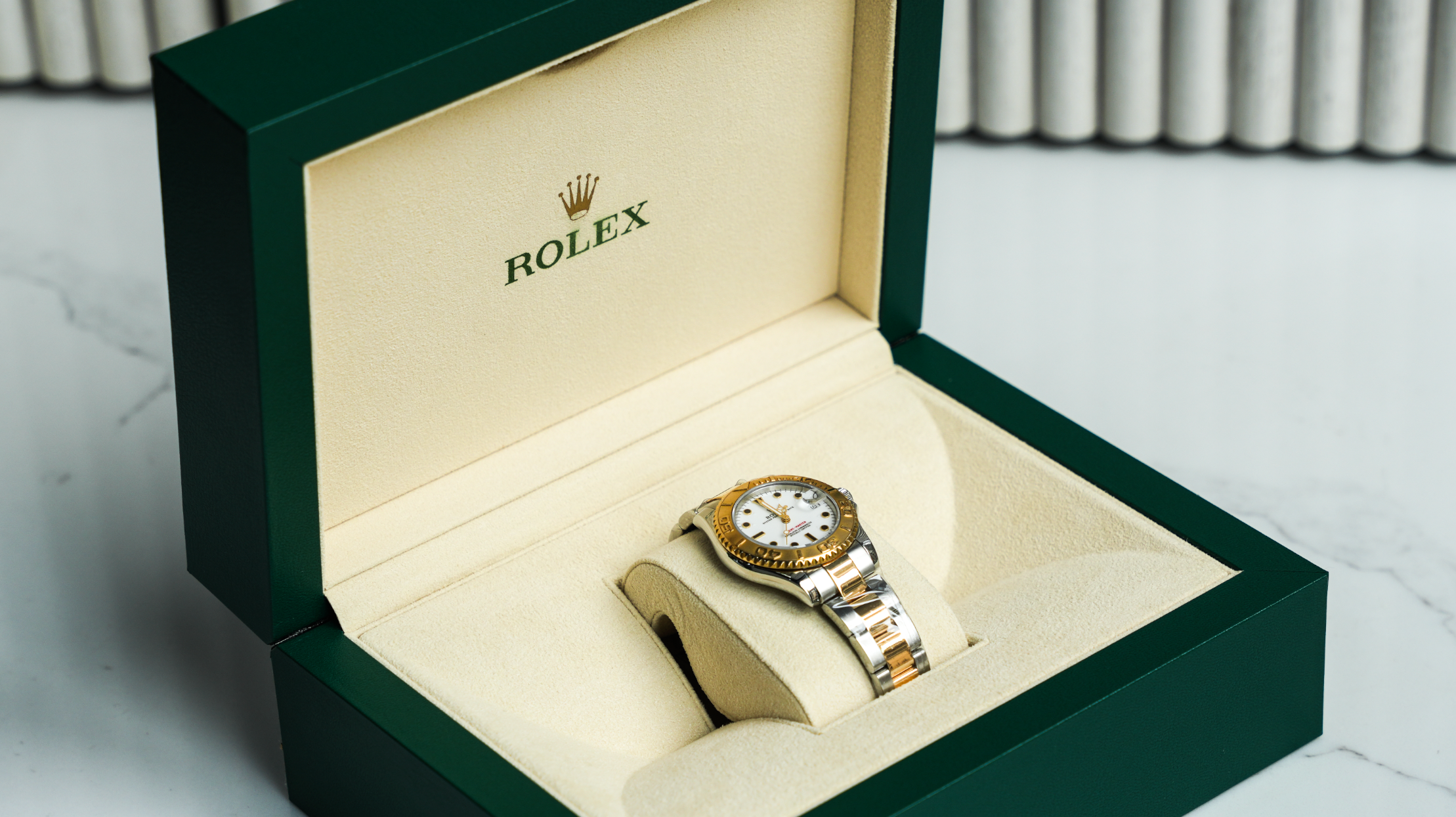 Rolex Yacht-Master 29 – Steel & 18k Yellow Gold with White Dial Ref. 169623-Rolex-JD Watches NY