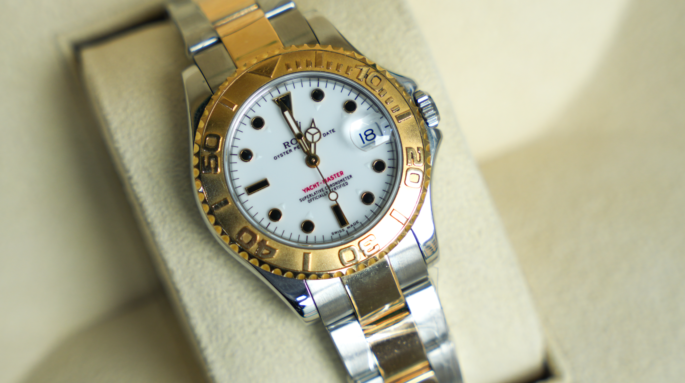 Rolex Yacht-Master 29 – Steel & 18k Yellow Gold with White Dial Ref. 169623-Rolex-JD Watches NY