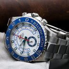 Rolex Yacht-Master II 116680 44MM White Dial Blue Hands With Stainless Steel Bracelet-Rolex-JD Watches NY
