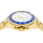 Rolex Yacht-Master II 116688 44mm 18k Yellow Gold White Dial Blue Ceramic Bezel – Mercedes Hands-Rolex-JD Watches NY