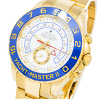 Rolex Yacht-Master II 116688 44mm 18k Yellow Gold White Dial Blue Ceramic Bezel – Straight Hands (Year 2008 to 2015)-Rolex-JD Watches NY
