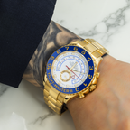 Rolex Yacht-Master II 116688 44mm 18k Yellow Gold White Dial Blue Ceramic Bezel – Straight Hands (Year 2008 to 2015)-Rolex-JD Watches NY