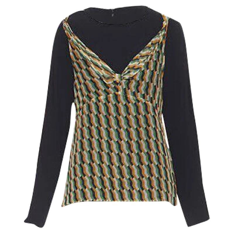 Women's Clothes For Outdoor Events Dries Van Noten silk geometric camisole layer top