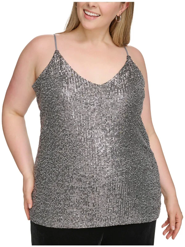 Comfortable Women's Attire Plus   Womens Sequined Workday Camisole